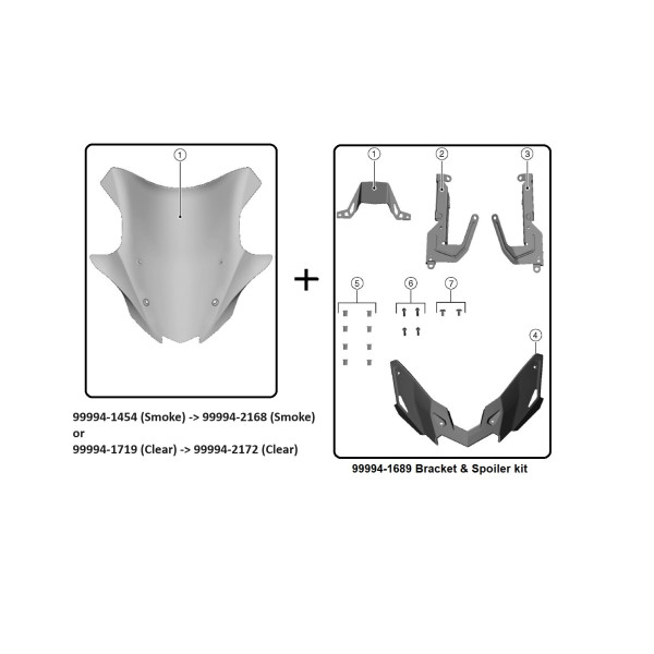Kawasaki Large Smoke Windshield